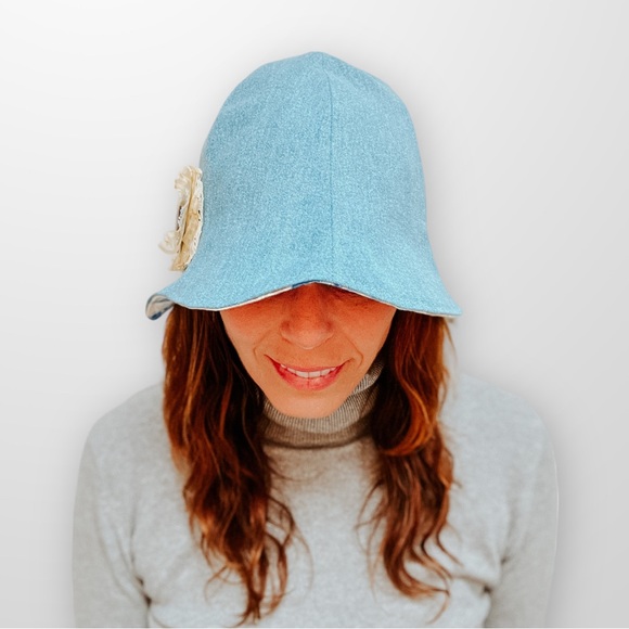 ♻️ Upcycle Summer Bucket Hats Spring Hat Reversible Womens Small Eco-Friendly - Picture 5 of 9